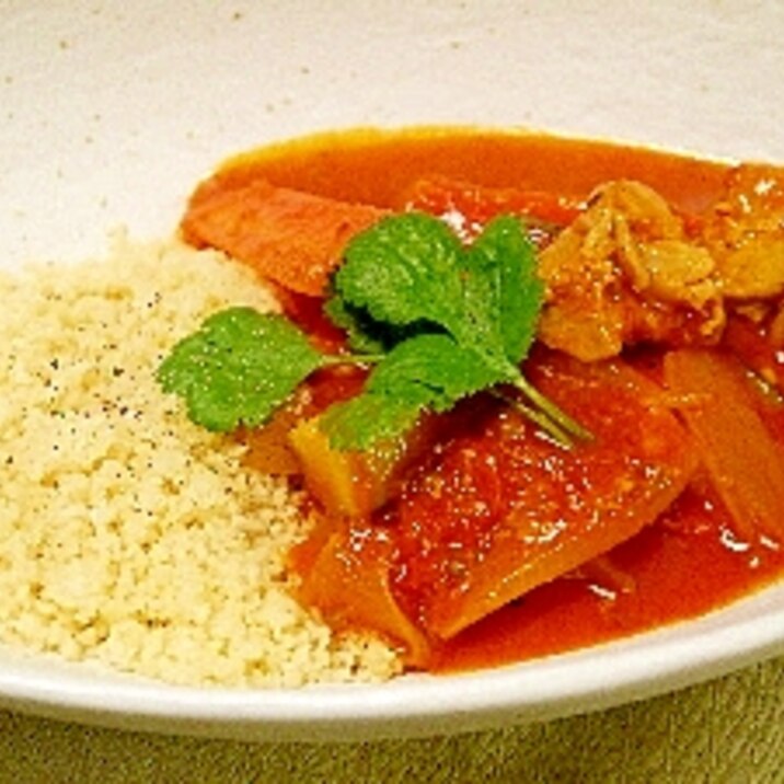 モロッコ風塩麹チキンと野菜のクスクス